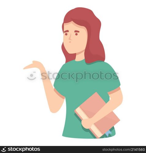 Teacher talking icon cartoon vector. Woman loss memory. Dementia positive. Teacher talking icon cartoon vector. Woman loss memory