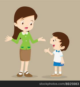 Teacher talking with student vector image