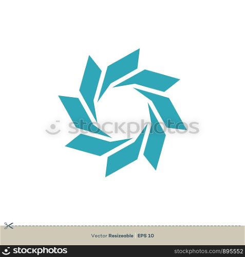 Teal Star Flower Vector Logo Template Illustration Design. Vector EPS 10.