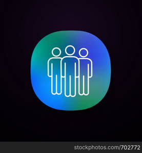 Team app icon. UI/UX user interface. Staff, personnel. Teamwork. Group of people. Partners. Web or mobile application. Vector isolated illustration. Team app icon