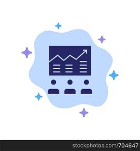 Team, Arrow, Business, Chart, Efforts, Graph, Success Blue Icon on Abstract Cloud Background