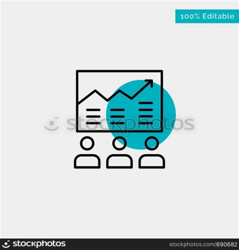 Team, Arrow, Business, Chart, Efforts, Graph, Success turquoise highlight circle point Vector icon