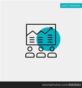 Team, Arrow, Business, Chart, Efforts, Graph, Success turquoise highlight circle point Vector icon