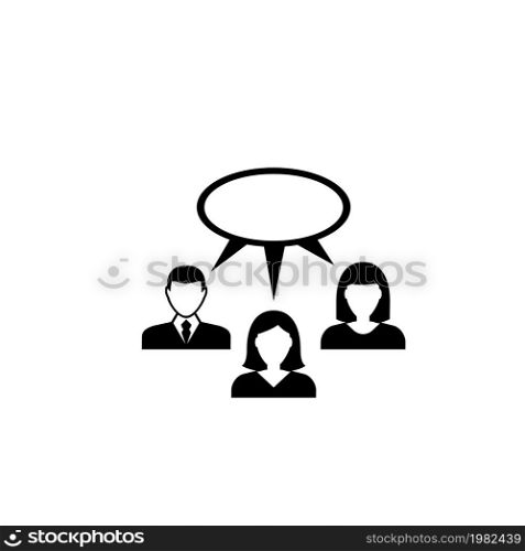 Team Brainstorming. Flat Vector Icon illustration. Simple black symbol on white background. Team Brainstorming sign design template for web and mobile UI element. Team Brainstorming Flat Vector Icon
