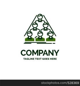 team, build, structure, business, meeting Flat Business Logo template. Creative Green Brand Name Design.