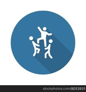 Team Building Concept Icon. Flat Design.. Team Building Concept Icon. Business Concept. A group of people helps a person. Flat Design. Isolated Illustration. App Symbol or UI element.