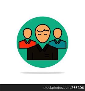Team, Business, Ceo, Executive, Leader, Leadership, Person Abstract Circle Background Flat color Icon