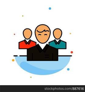 Team, Business, Ceo, Executive, Leader, Leadership, Person Abstract Flat Color Icon Template