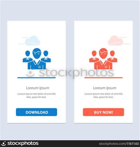 Team, Business, Ceo, Executive, Leader, Leadership, Person Blue and Red Download and Buy Now web Widget Card Template