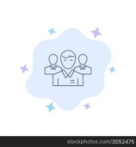 Team, Business, Ceo, Executive, Leader, Leadership, Person Blue Icon on Abstract Cloud Background