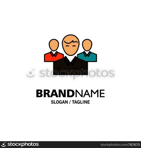 Team, Business, Ceo, Executive, Leader, Leadership, Person Business Logo Template. Flat Color