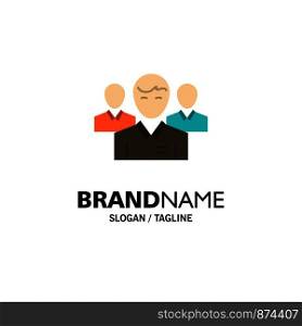 Team, Business, Ceo, Executive, Leader, Leadership, Person Business Logo Template. Flat Color
