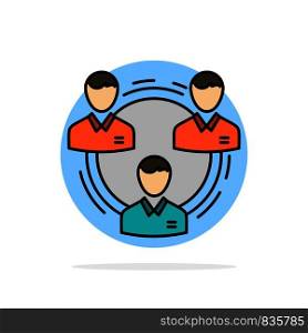 Team, Business, Communication, Hierarchy, People, Social, Structure Abstract Circle Background Flat color Icon