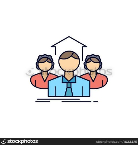 Team, Business, teamwork, group, meeting Flat Color Icon Vector
