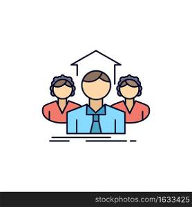 Team, Business, teamwork, group, meeting Flat Color Icon Vector