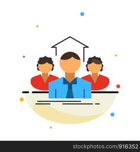 Team, Business, teamwork, group, meeting Flat Color Icon Vector