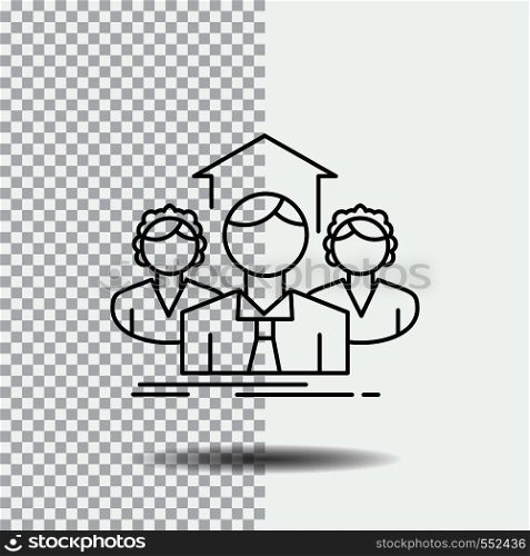 Team, Business, teamwork, group, meeting Line Icon on Transparent Background. Black Icon Vector Illustration. Vector EPS10 Abstract Template background