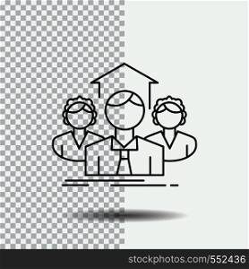 Team, Business, teamwork, group, meeting Line Icon on Transparent Background. Black Icon Vector Illustration. Vector EPS10 Abstract Template background