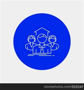 Team, Business, teamwork, group, meeting White Line Icon in Circle background. vector icon illustration. Vector EPS10 Abstract Template background