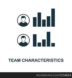 Team Characteristics icon. Monochrome style design from management collection. UI. Pixel perfect simple pictogram team characteristics icon. Web design, apps, software, print usage.. Team Characteristics icon. Monochrome style design from management icon collection. UI. Pixel perfect simple pictogram team characteristics icon. Web design, apps, software, print usage.