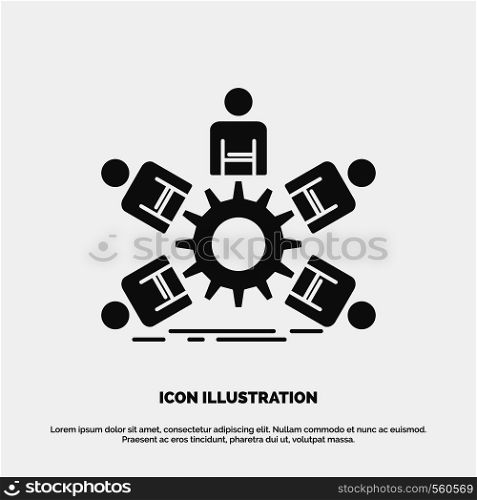 team, group, leadership, business, teamwork Icon. glyph vector gray symbol for UI and UX, website or mobile application. Vector EPS10 Abstract Template background