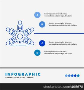 team, group, leadership, business, teamwork Infographics Template for Website and Presentation. Line Blue icon infographic style vector illustration. Vector EPS10 Abstract Template background