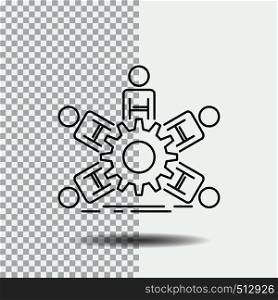 team, group, leadership, business, teamwork Line Icon on Transparent Background. Black Icon Vector Illustration. Vector EPS10 Abstract Template background