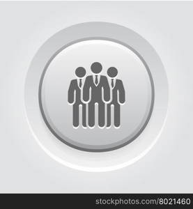 Team Icon. Business Concept. Team Icon. Business Concept. Grey Button Design