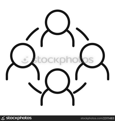 Team meeting icon outline vector. Speak think. Group office. Team meeting icon outline vector. Speak think
