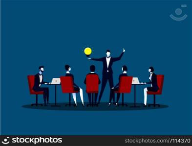 Team meeting in business concept. Group of businessmen doing discussion communication of teamwork.idea thinking Vector illustration.
