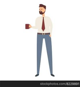 Team tea time icon cartoon vector. Commercial manager. Office marketing. Team tea time icon cartoon vector. Commercial manager