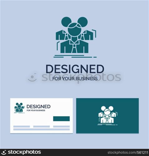 Team, teamwork, Business, Meeting, group Business Logo Glyph Icon Symbol for your business. Turquoise Business Cards with Brand logo template.. Vector EPS10 Abstract Template background