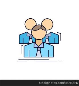 Team, teamwork, Business, Meeting, group Flat Color Icon Vector