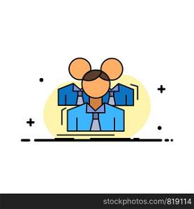 Team, teamwork, Business, Meeting, group Flat Color Icon Vector