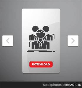 Team, teamwork, Business, Meeting, group Glyph Icon in Carousal Pagination Slider Design & Red Download Button