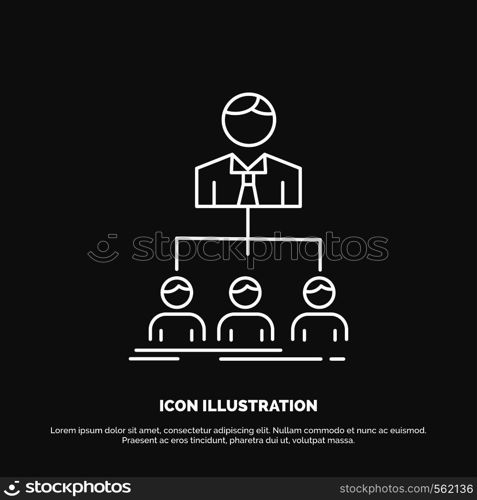 team, teamwork, organization, group, company Icon. Line vector symbol for UI and UX, website or mobile application. Vector EPS10 Abstract Template background