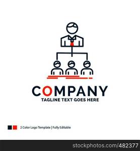 team, teamwork, organization, group, company Logo Design. Blue and Orange Brand Name Design. Place for Tagline. Business Logo template.