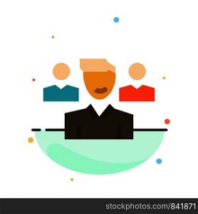 Team, User, Manager, Squad Abstract Flat Color Icon Template