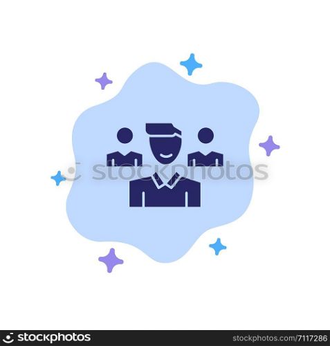 Team, User, Manager, Squad Blue Icon on Abstract Cloud Background