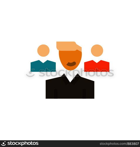 Team, User, Manager, Squad Flat Color Icon. Vector icon banner Template