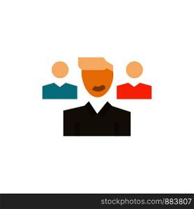Team, User, Manager, Squad Flat Color Icon. Vector icon banner Template