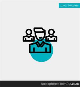 Team, User, Manager, Squad turquoise highlight circle point Vector icon