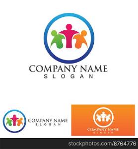 Team work group people logo and symbol vector
