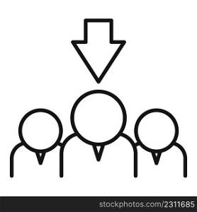 Team work icon outline vector. Success direction. New person. Team work icon outline vector. Success direction