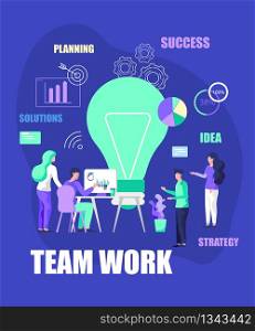 Team Work. Idea. Planning. Solutions. Success Strategy. Team Professionals working Success Strategy and Creative Ideas for Business and Management. Work Time Planning and Workspace.