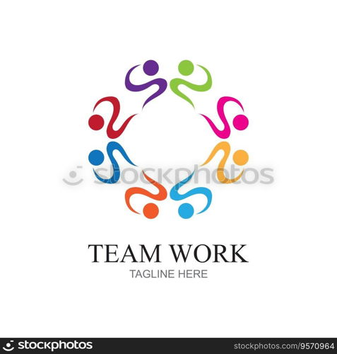 Team Work Logo Design,Together. Modern Social Network Team Logo Design