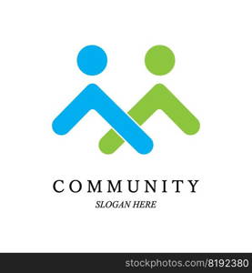 Team work logo template. Concept of community friendship, unity. Isolated on white background. Vector illustration