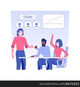 Teambuilding events isolated concept vector illustration. Group of diverse colleagues at teambuilding event, motivation idea, business etiquette, corporate culture, company rule vector concept.. Teambuilding events isolated concept vector illustration.