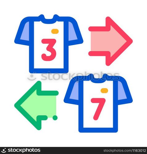 Teams T-shirt Exchange Icon Vector. Outline Teams T-shirt Exchange Sign. Isolated Contour Symbol Illustration. Teams T-shirt Exchange Icon Outline Illustration