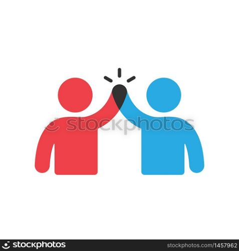 Teamwork business concept icon. Two people give five sign Vector EPS 10. Teamwork business concept icon. Two people give five sign. Vector EPS 10